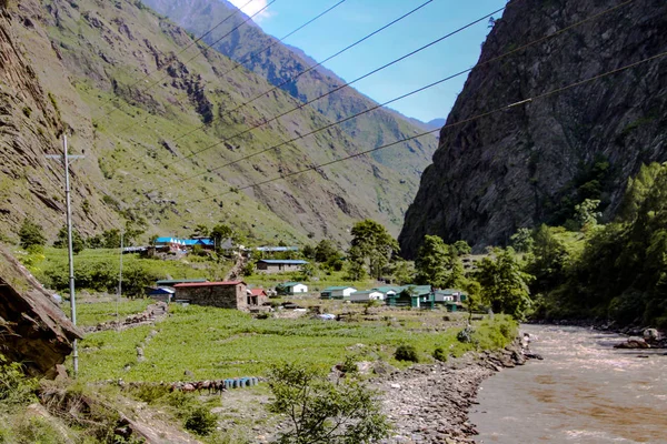 Budigandaki Nehri Manaslu Koruma Alanının Önemli Nehridir Manaslu Pistine Giden — Stok fotoğraf