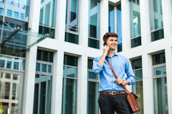 Imprenditore Fiducioso Successo Uomo Ufficio Ragazzo Aziendale Piedi Con Sua — Foto Stock