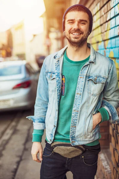 Being Cool Never Easy Young Man Beard Dressed Cool Young — Stock Photo, Image