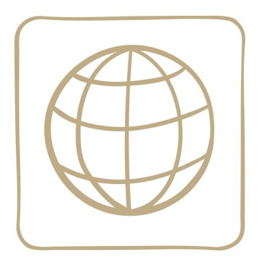 hafif kahverengi çerçeve içinde simge. Vektör grafikleri.