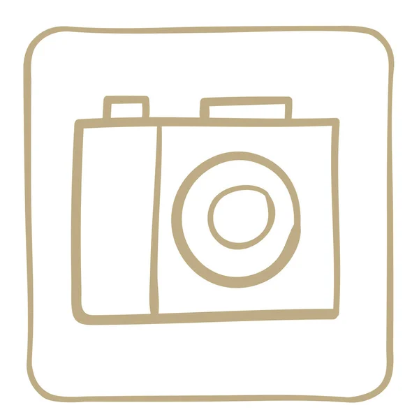Camera Icon Light Brown Frame Vector Graphics — Stock Vector