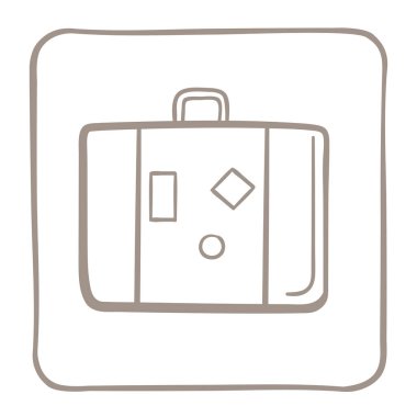 Hafif kahverengi kare simgesini bavul. Vektör grafikleri.