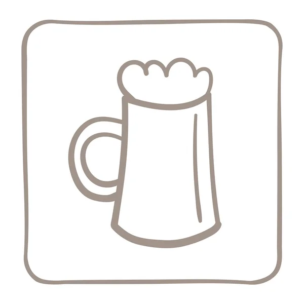 Mug Beer Icon Light Brown Frame Vector Graphics — Stock Vector