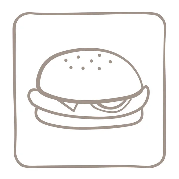 Hamburger Ikone Hellbraunem Rahmen Vektorgrafik — Stockvektor