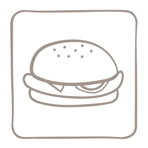 Hafif kahverengi kare hamburger simgesini. Vektör grafikleri.