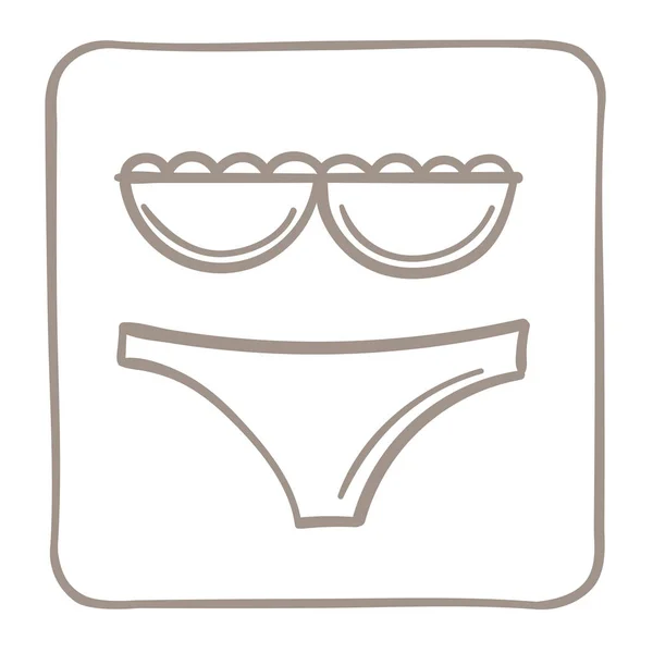 Bañador Icono Marco Marrón Claro Gráficos Vectoriales — Vector de stock