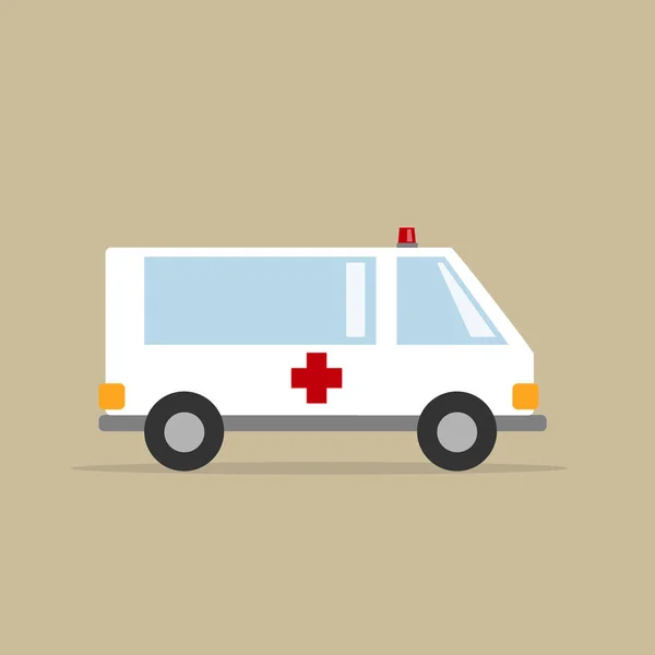Ambulans van çalışma araba. Düz stil vektör grafik.