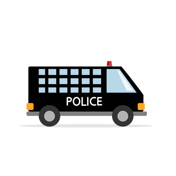 Paddy van. Polis arabası siyah. Düz stil vektör grafik.
