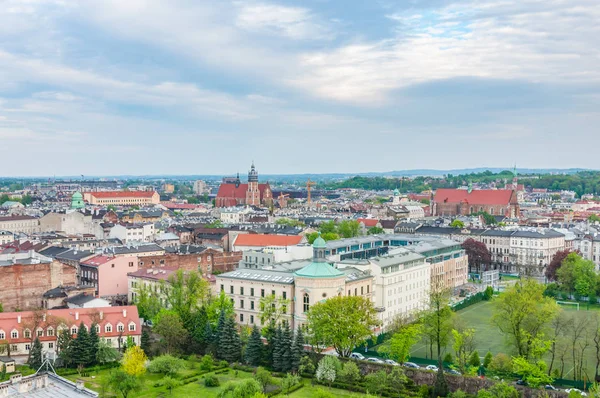 Espectacular Vista Antigua Ciudad Cracovia Desde Montaña — Foto de Stock