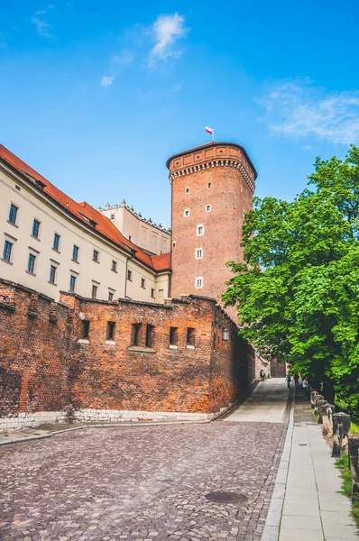 Torre Del Castillo Medieval Cracovia — Foto de Stock