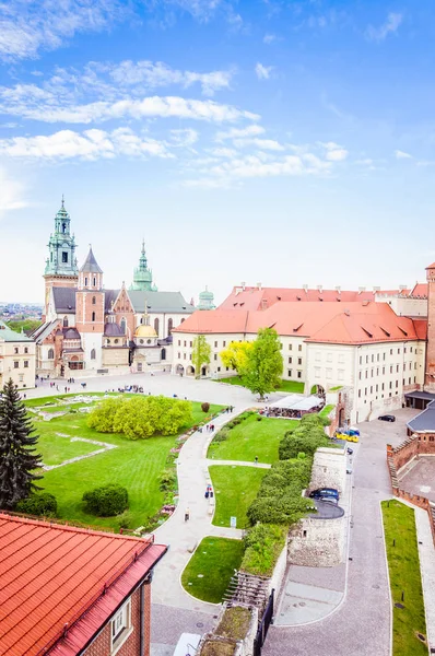 Spectaculair Uitzicht Vanuit Hoogte Het Middeleeuwse Kasteel Van Wawel — Stockfoto