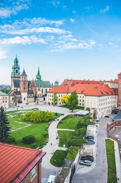 Vista Postal Del Castillo Medieval Cracovia Polonia — Foto de Stock