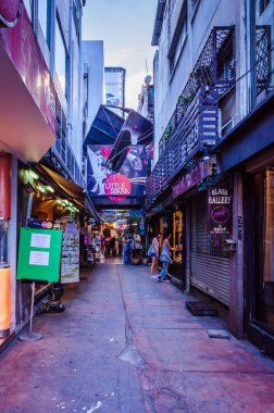 Bangkok, Tayland - 11 Haziran 2015 - Khao san yolu akşam üstü