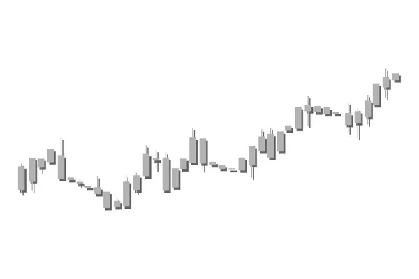 Jepang Candlestick Grafik Keuangan Abu Abu Dengan Bayangan Pada Latar — Stok Foto