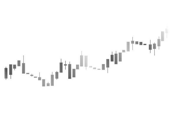 Japanese Candlestick Gray Finance Chart Gradient White Background — Stock Photo, Image