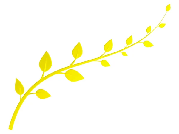 Goldener Zweig Mit Blättern — Stockfoto