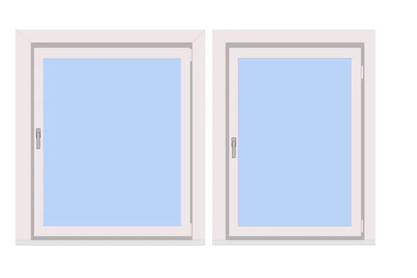 Plastic Window One Glass Vector Illustration — Stock Vector