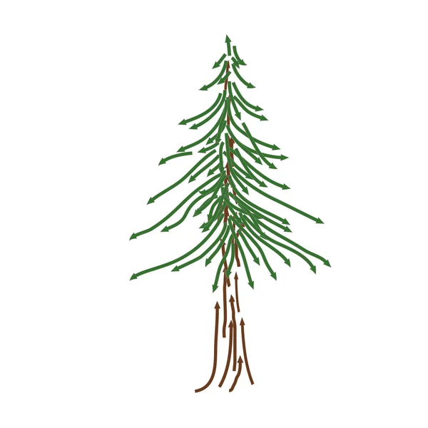 Fir Tree Vektor Eps Art Pensel Pilen — Stock vektor
