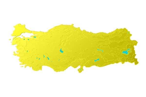 土耳其等高线 Bas 浮雕地图 如金锭 — 图库照片