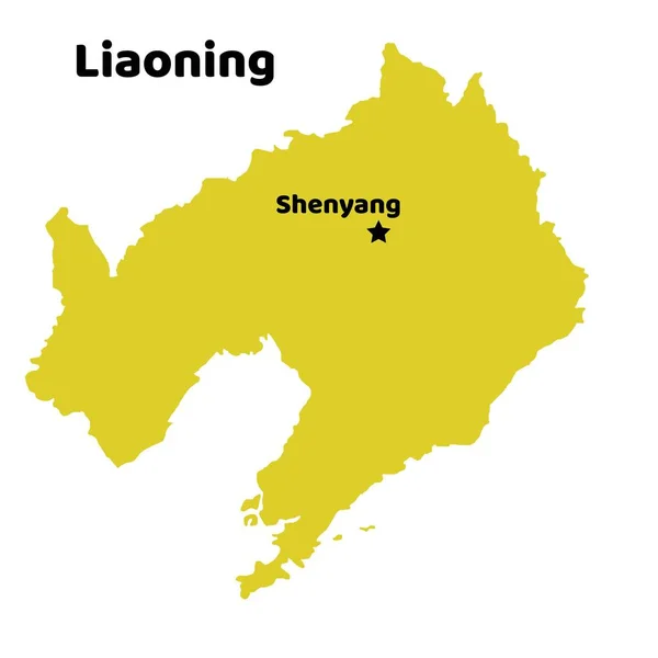 Liaoning Contorno Mapa Región China Vector Ilustración — Vector de stock