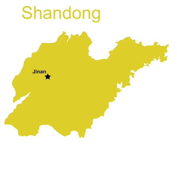 Shandong Contorno Mapa Región China Vector Ilustración — Vector de stock