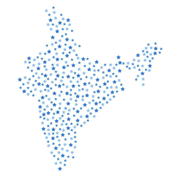 Індія Карту Фону Блакитних Зірок Різних Розмірів Векторні Ілюстрації Eps — стоковий вектор