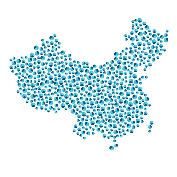 中国地図背景青丸密接にインフォ グラフィック Eps の円グラフを配置 — ストックベクタ