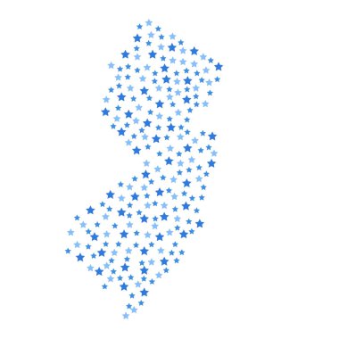 New Jersey, ABD devlet harita arka planı farklı boyutlarda vektör çizim ES'lerin mavi yıldız