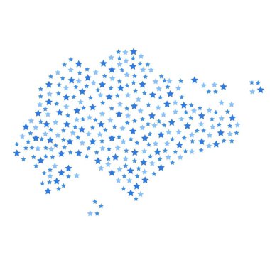  Singapur harita arka planı farklı boyutlarda vektör çizim ES'lerin mavi yıldız