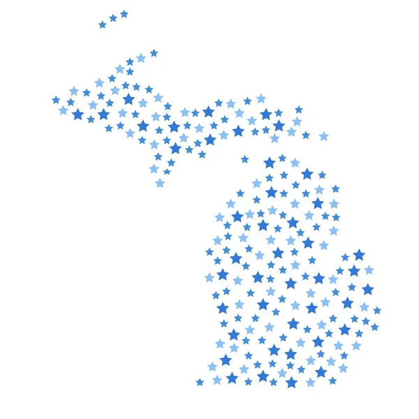 異なるサイズの青い星でインディアナ米国状態のマップの背景ベクトル イラスト Eps — ストックベクタ
