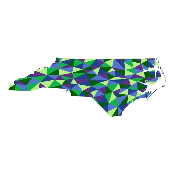 Северная Каролина Изолированные Полигональная Карта Штата Сша Низкий Полигональный Стиль — стоковое фото