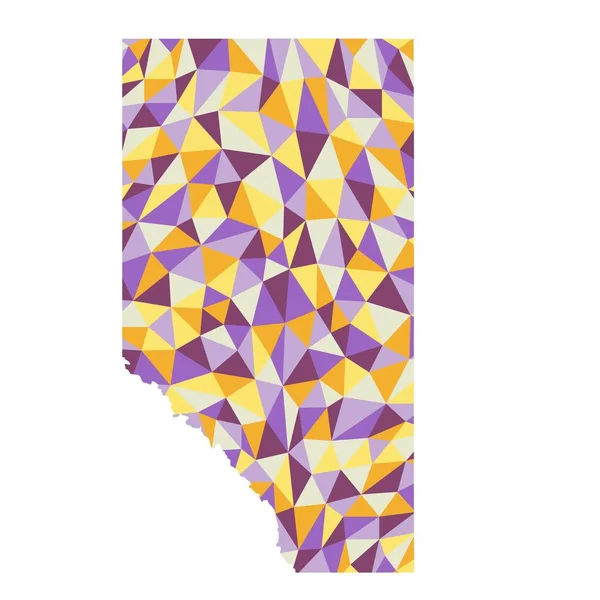 艾伯塔省加拿大多边形地图背景低多边形样式黄色 紫色的矢量插图 Eps — 图库矢量图片
