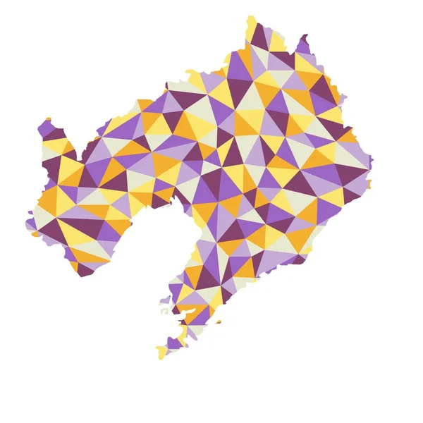遼寧省中国の省多角形の地図背景低ポリゴン スタイル黄色 オレンジ 紫の色のベクトル イラスト Eps — ストックベクタ