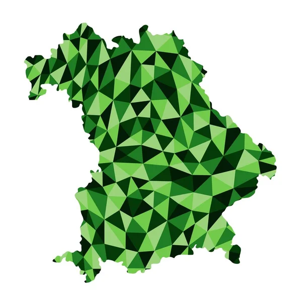 Bayern Region Deutschland Polygonale Karte Hintergrund Low Poly Stil Grüne — Stockvektor