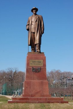 Moskova, Rusya 16/04/2019 Rus seçici Ivan Vladimirovich Michurin anıtı