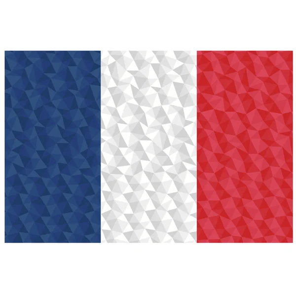 Polygonale Flagge Von Frankreich Nationales Symbol Hintergrund Niedrig Poly Stil — Stockvektor