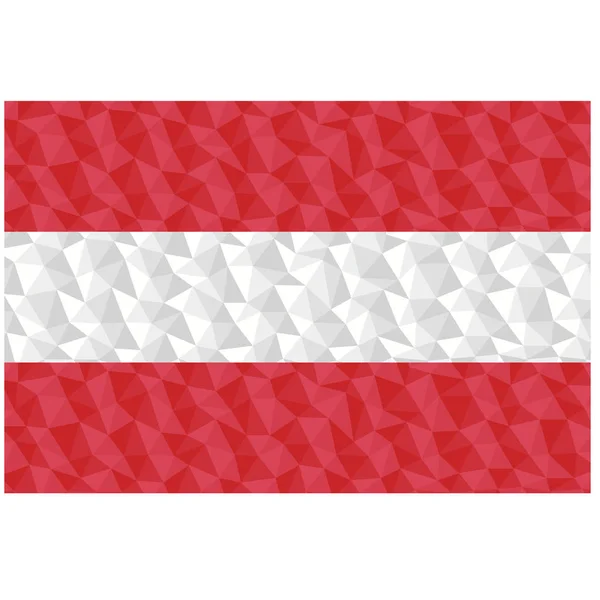 Bandera Poligonal Austria Símbolo Nacional Fondo Bajo Poli Estilo Vector — Vector de stock