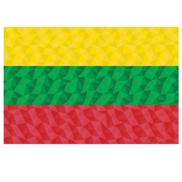 立陶宛国家符号背景低多边形矢量图示爱的立陶宛国家标志的多边形旗 — 图库矢量图片