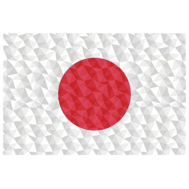 Japonya ulusal sembol arka plan düşük poli tarzı vektör illüstrasyon eps poligonal bayrak