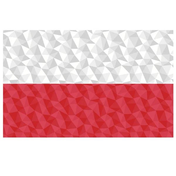 Poolse Veelhoekige Vlag Nationaal Symbool Achtergrond Laag Poly Stijl Vector — Stockvector