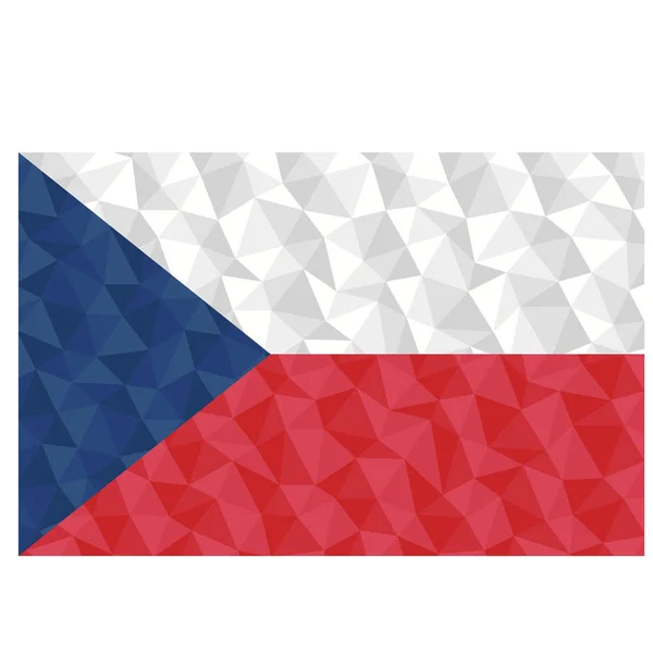 Polygonale Flagge Von Tschechien Nationales Symbol Hintergrund Niedrig Poly Stil — Stockvektor