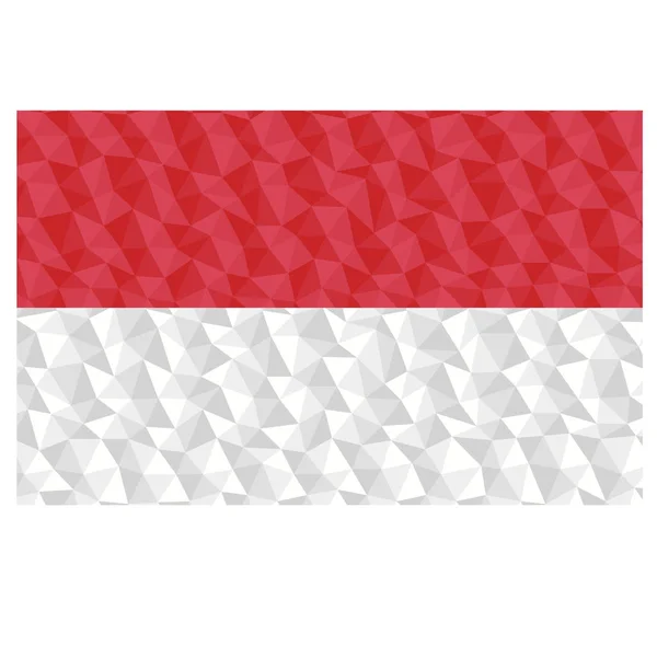 Bandera Poligonal Indonesia Mónaco Símbolo Nacional Fondo Bajo Poli Estilo — Vector de stock