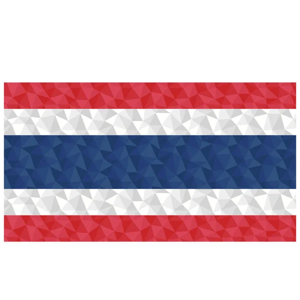 Veelhoekige Vlag Van Thailand Nationaal Symbool Achtergrond Laag Poly Stijl — Stockvector