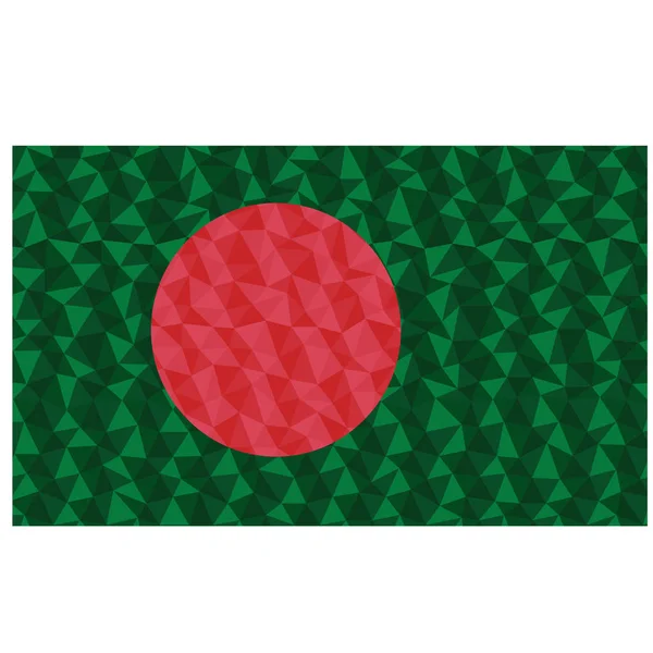 Månghörnigt Flagga Bangladesh Nationella Symbol Bakgrund Låg Poly Stil Vektor — Stock vektor