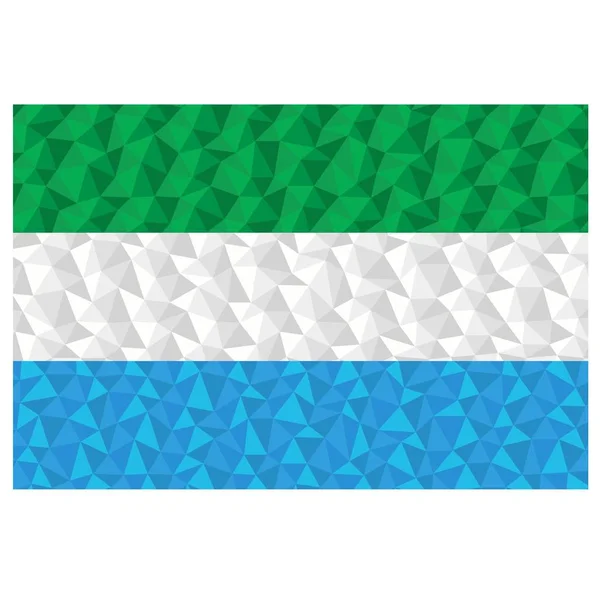 Bandera Poligonal Sierra Leona Símbolo Nacional Fondo Bajo Poli Estilo — Vector de stock