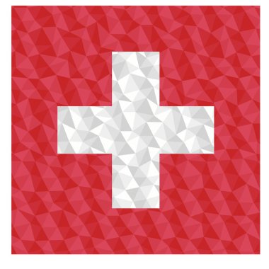 İsviçre ulusal sembol arka plan düşük poli tarzı vektör illüstrasyon eps Poligonal bayrak