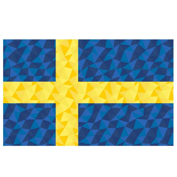 Bandera Poligonal Suecia Símbolo Nacional Fondo Bajo Poli Estilo Vector — Archivo Imágenes Vectoriales