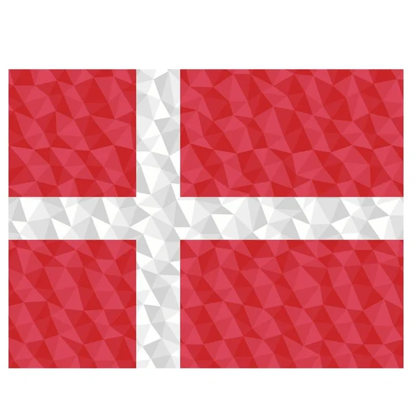 Bandera Poligonal Dinamarca Símbolo Nacional Fondo Bajo Poli Estilo Vector — Vector de stock
