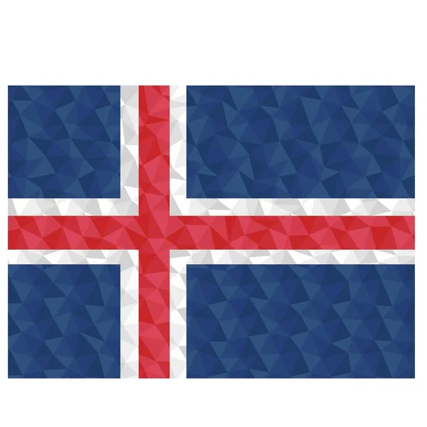Bandera Poligonal Islandia Símbolo Nacional Fondo Bajo Poli Estilo Vector — Archivo Imágenes Vectoriales