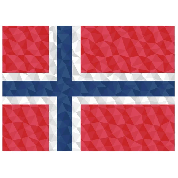 Bandera Poligonal Noruega Símbolo Nacional Fondo Bajo Poli Estilo Vector — Archivo Imágenes Vectoriales